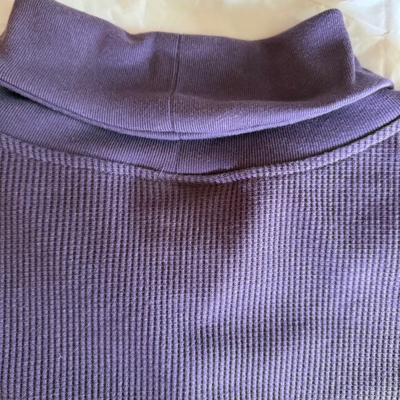 Roamans Purple Ribbed Knit Cowl Neck Sweater Size Large 18/20 Cozy Casual - Picture 7 of 7